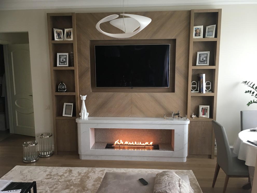 Проект от компании DBA-GROUP с биокамином Planika Fire Line Electronic