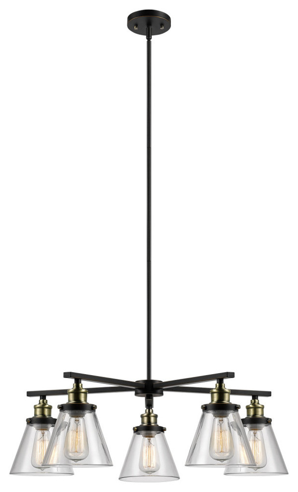 Jackson 5-Light Oil Rubbed Bronze and Antique Brass Chandelier