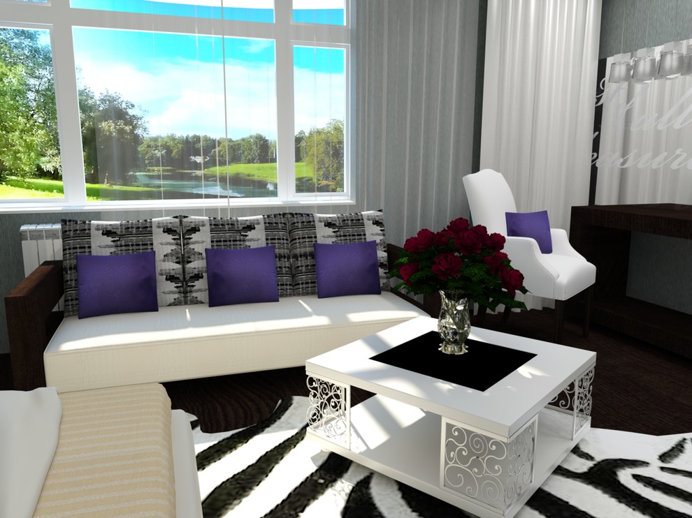 Интерьер загородного дома с красными акцентами