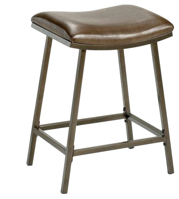 Hillsdale Furniture Saddle Counter/Bar Stool with Nested Leg, Brown Copper-63725