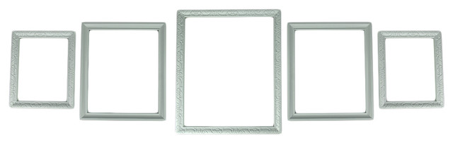 White Beveled Wood Look 5 Piece Gallery Wall Photo Frame Set