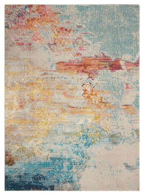 Nourison Celestial Rectangle 7'10"x10'6" Area Rugs, Sealife