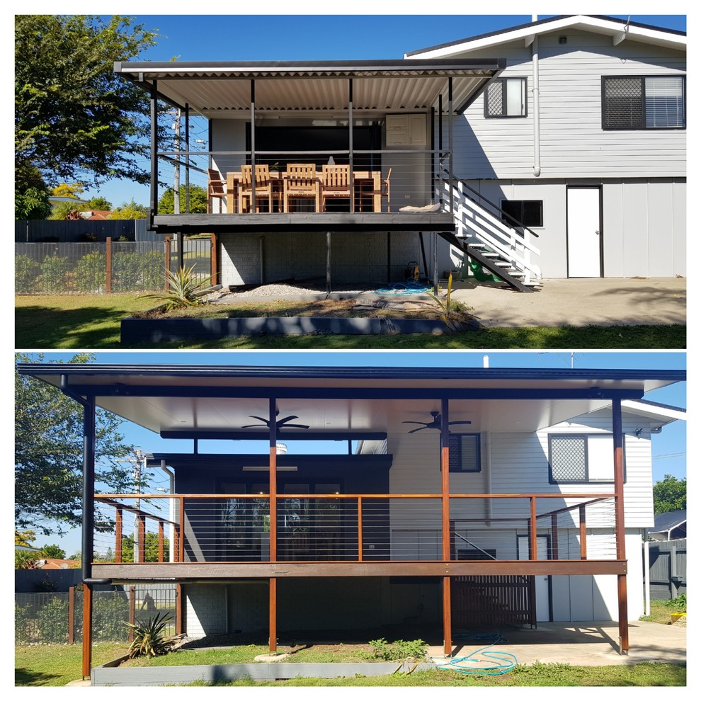 Design ideas for a contemporary deck in Brisbane.