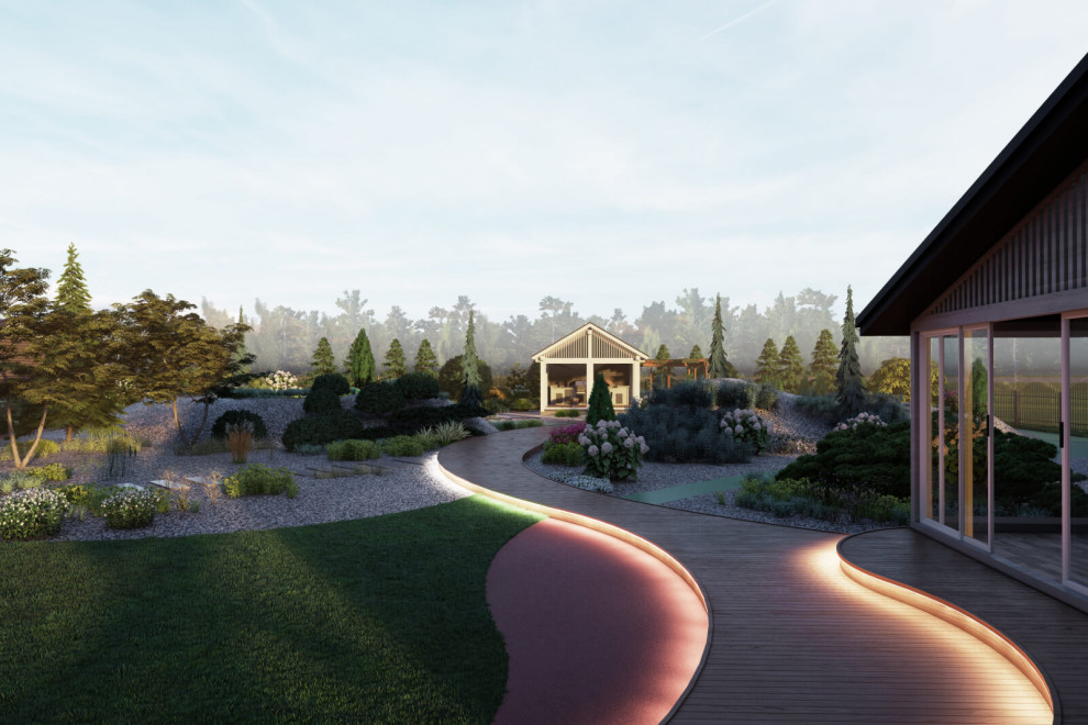 Деревянный настил между баней и кухней