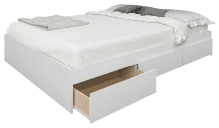 Boulevard Full Size Storage Bed, White