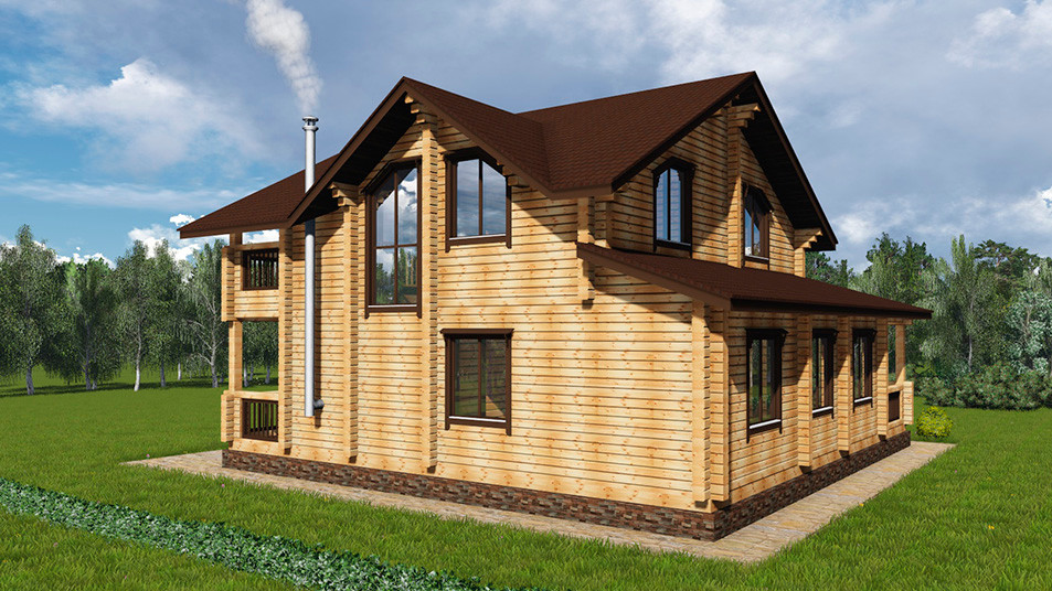 Проектирование. Двухэтажный жилой дом из бруса 170 кв.м.