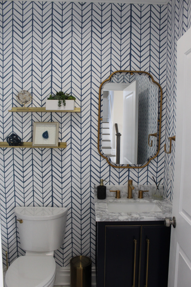 Art Deco Inspired powder room - Midcentury - Powder Room - Other - by ...