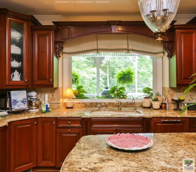 Beautiful Kitchen with Huge New Picture Window Renewal by Andersen