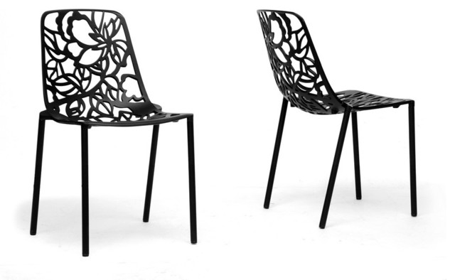 Demeter Black Metal Modern Dining Chair (Set of 2)