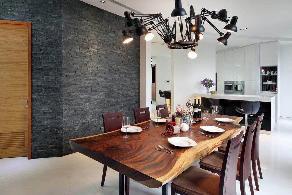 Contemporary open plan dining in Singapore.