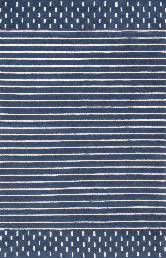 Stripes Area Rug, Navy Contemporary Kids Rugs by nuLOOM Houzz
