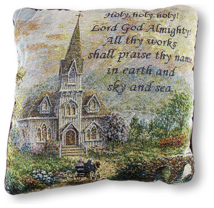 Woven Tapestry 'Holy Holy Holy' Throw Pillow 17 in.