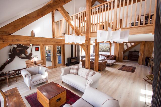 Contemporary Oak Barn Conversion contemporary-vardagsrum