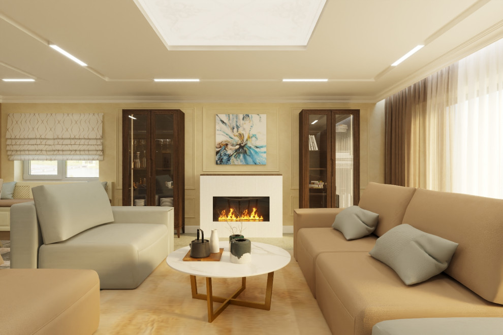 Единое пространство частного дома в стиле Ар-деко