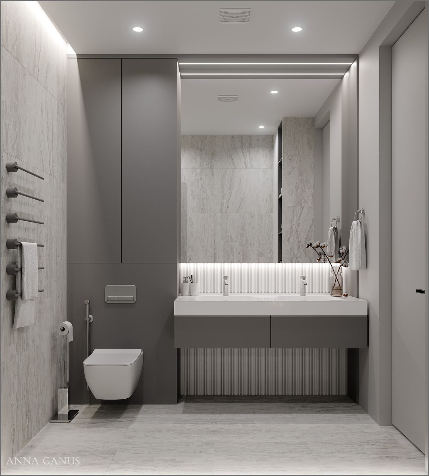 Монохромные линии. Проект квартиры в центре Екатеринбурга