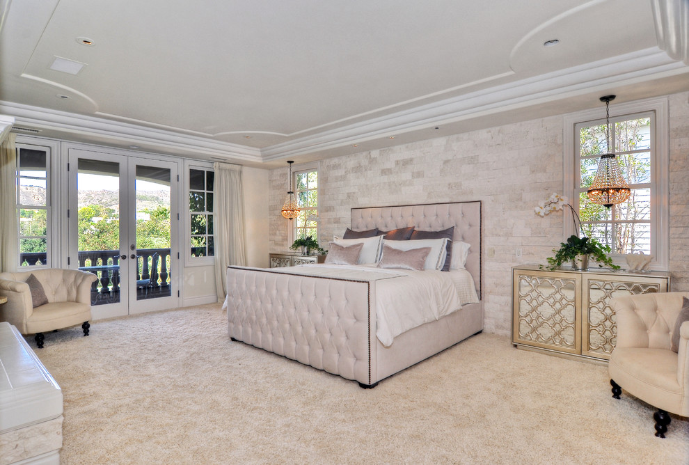 Photo of a transitional bedroom in Orange County.