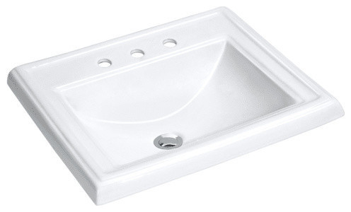 Miseno MLD-2318-3 23" Drop In Bathroom Sink - White