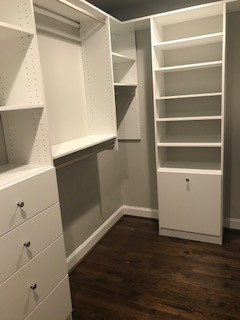 Large Walk-in Closet With Double-Hang Space and Adjustable Shelving w/ Hamper