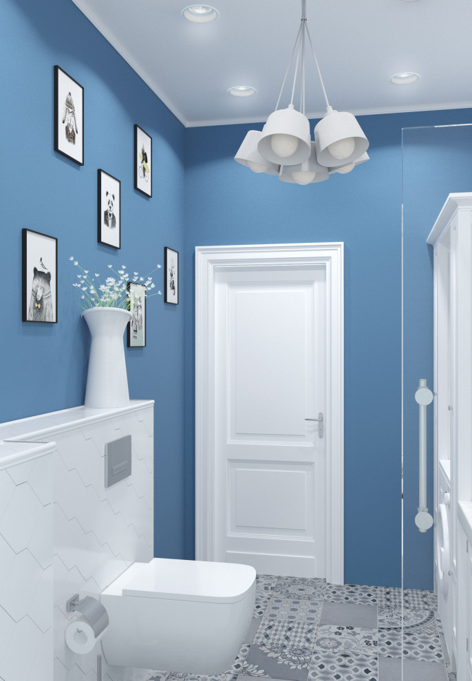 Санузел с окном в частном доме