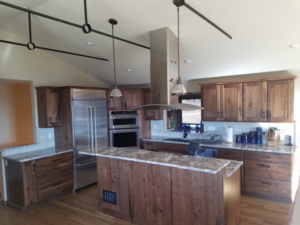 Inspiration for a rustic kitchen remodel in Denver