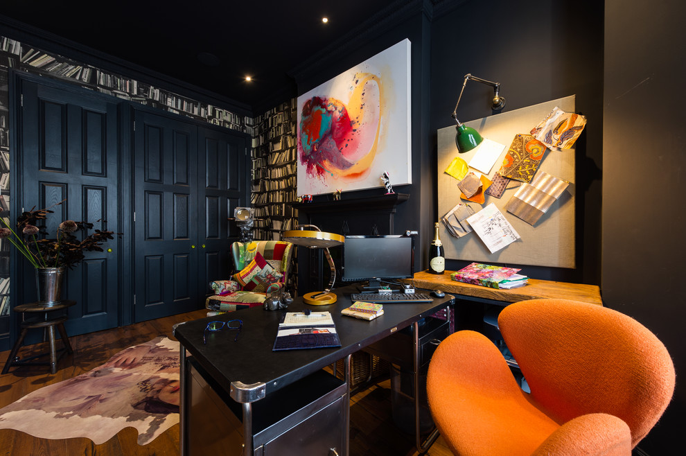 Design ideas for an eclectic home office in London.
