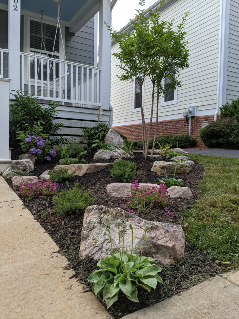 Full Landscape Installation - Boulders, Terraces, Stone Bench, Flora ...