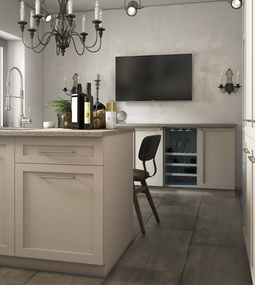 Интерьер кухни сочетающий в себе классику и элементы модерна