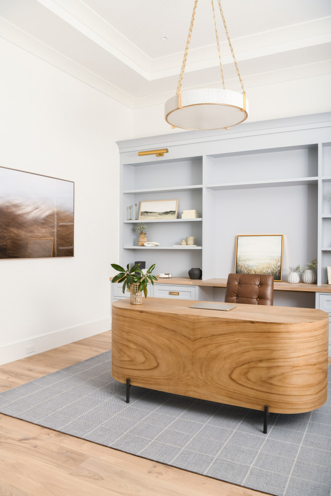 Home office - coastal home office idea in Charlotte