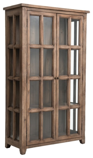 Coastal Beach Solid Wood Display Cabinet With Gl Doors Coastal Beach Solid Wood Display Cabinet With Gl Doors