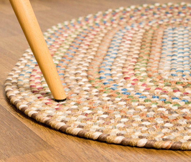 Roxbury Indoor Outdoor Braided Rug Spruce / Natural Multi Colored RB29 Farmhouse Outdoor