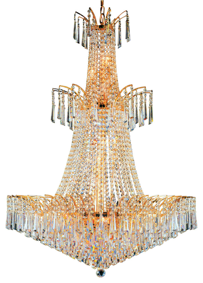 Artistry Lighting Victoria Drop Collection Crystal Chandelier, Gold, 32"x43"