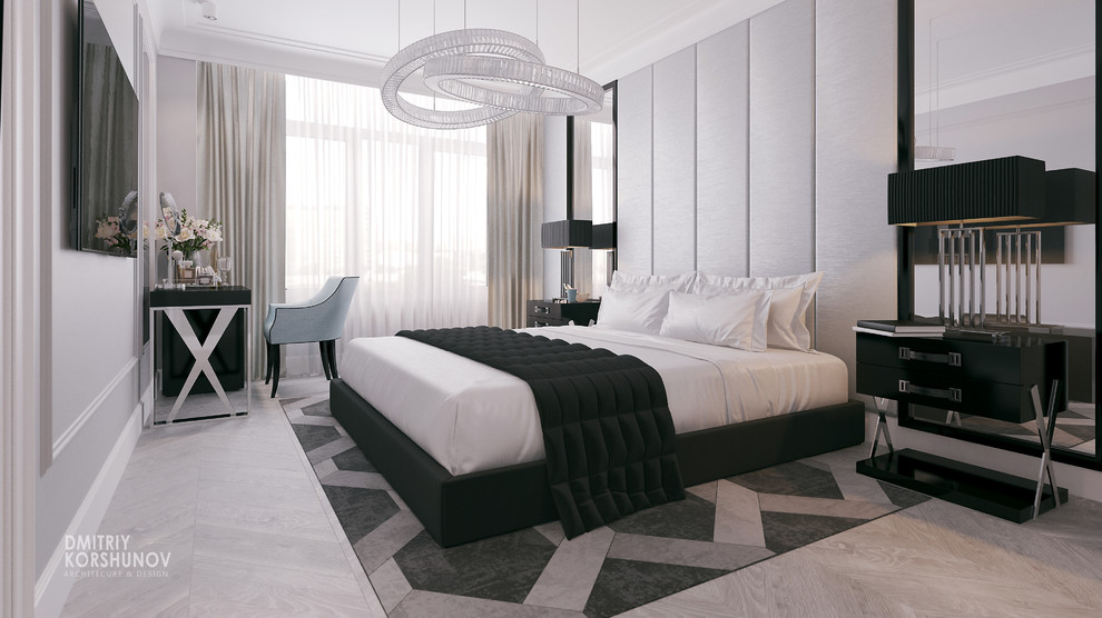 Идея дизайна: спальня в стиле неоклассика (современная классика)