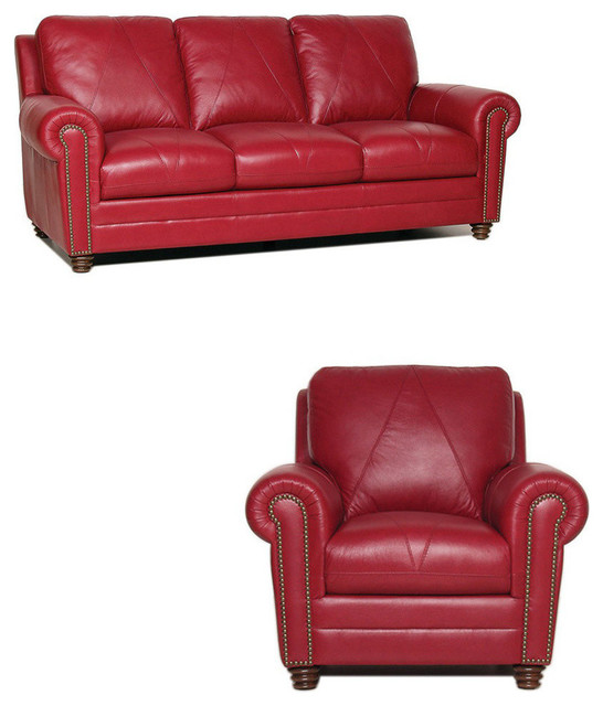 Westin Italian Leather Living Room Set, 2-Piece Set