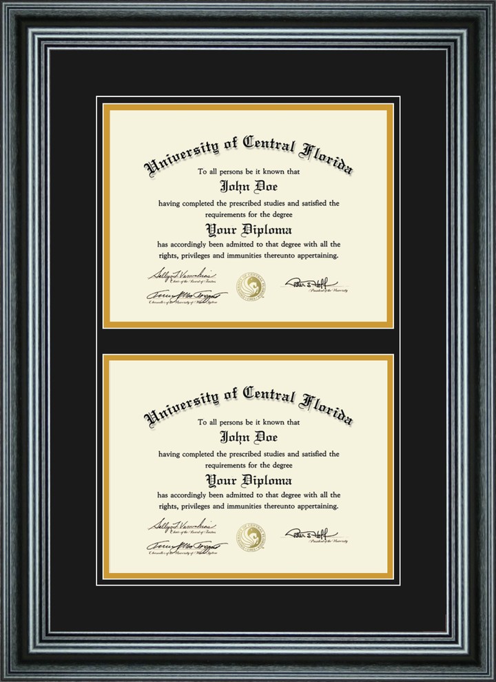 Double Diploma Frame Traditional Picture Frames by Perfect Cases
