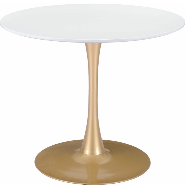 Cora Dining Table - White, Gold