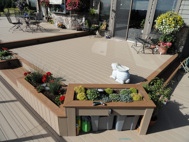 TimberTech deck with built in planter boxs - Portland - by Losli Fence ...