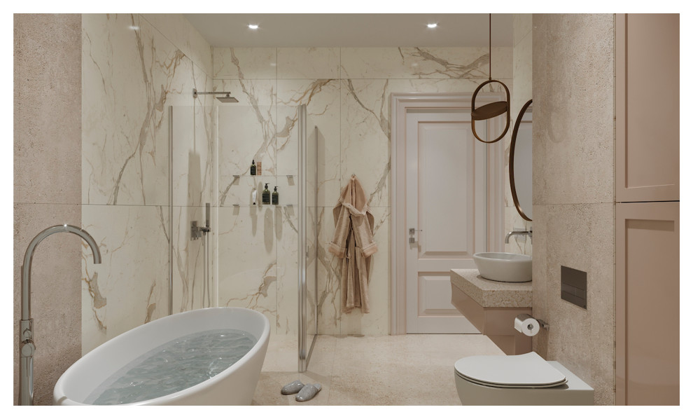 Дизайн-проект (холл, кухня-столовая, ванная комната)