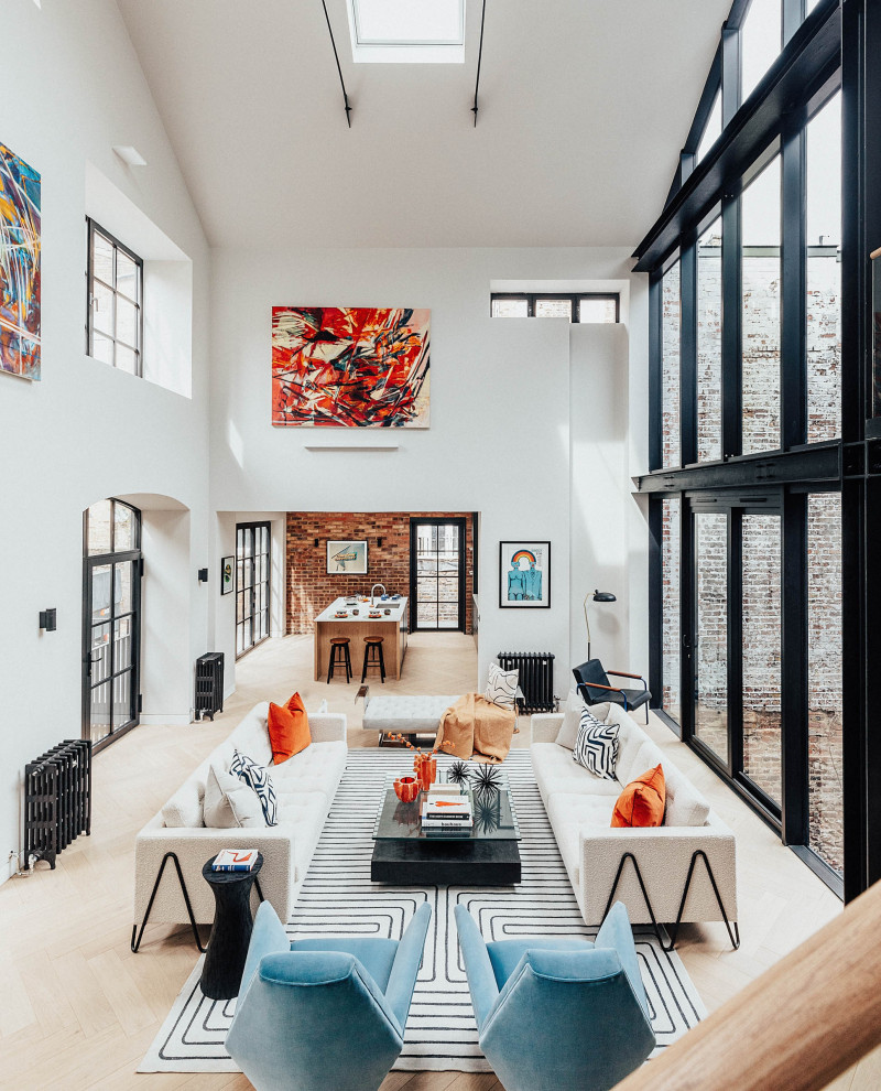 Inspiration for an industrial living room remodel in London