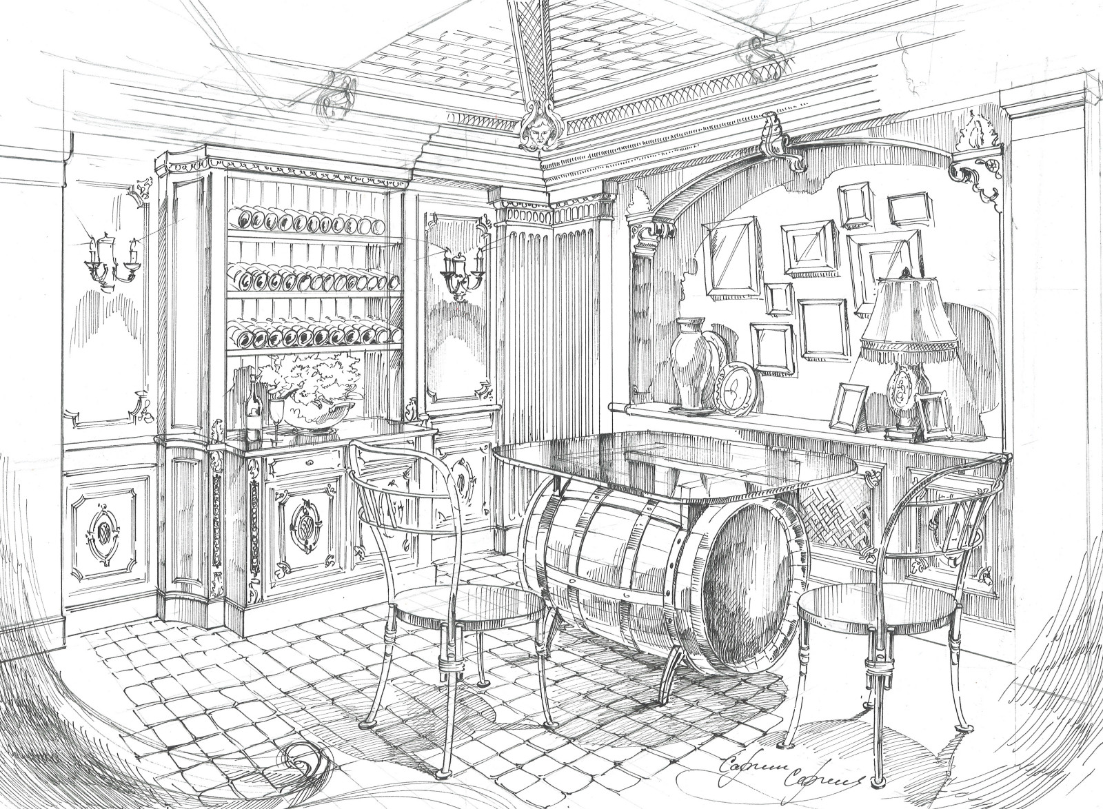 Акварельные эскизы. Загородный дом в Екатеринбурге.