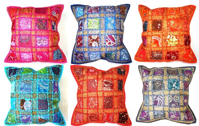 Indian embroidered cushion covers - Sitara