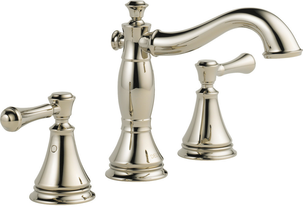 Delta Cassidy 2 Handle Widespread Bathroom Faucet, Polished Nickel, 3597LF-PNMPU