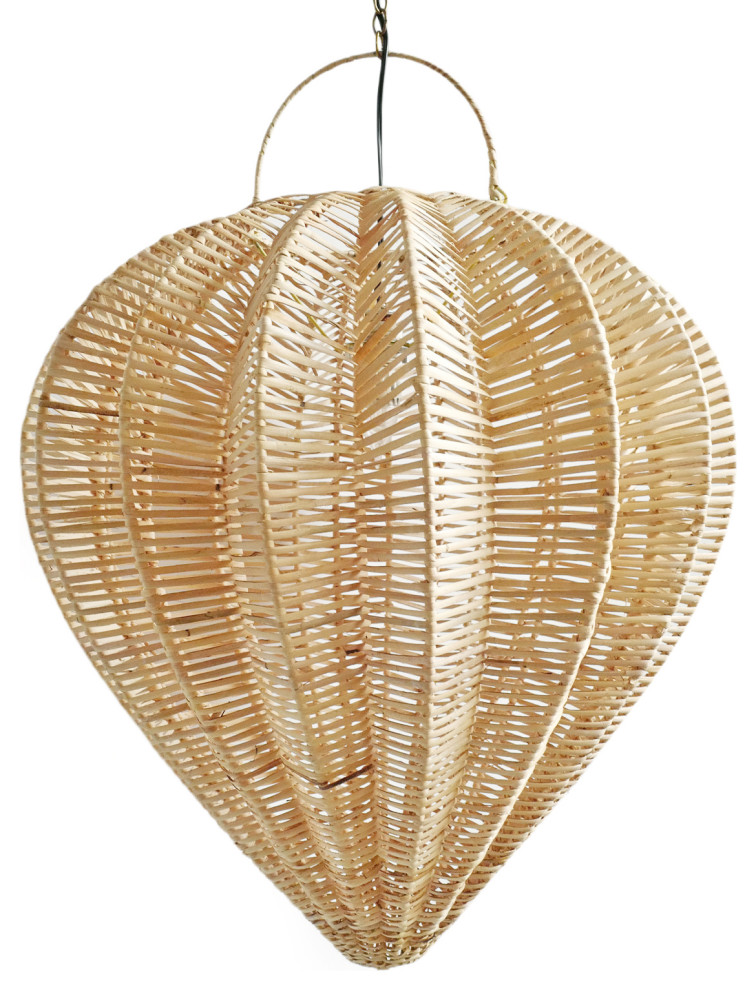 Raw Rattan Starfruit Lantern Medium