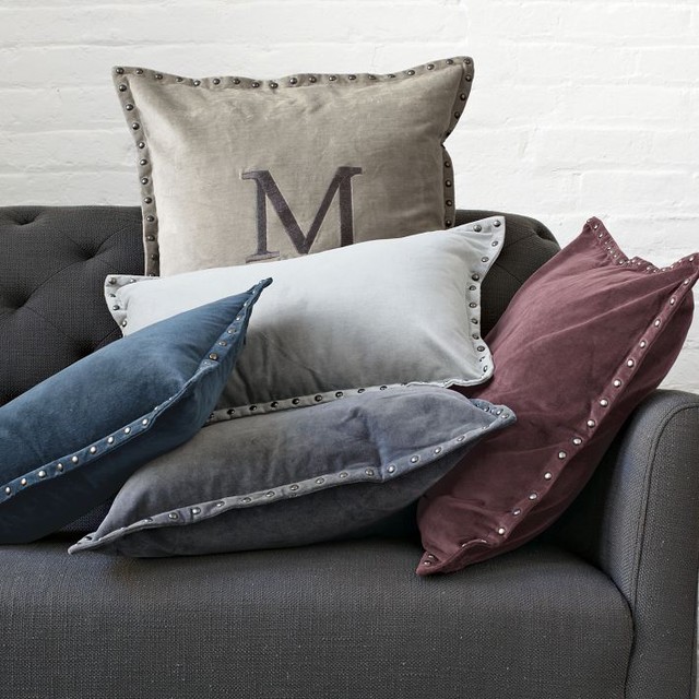 Studded Velvet Pillow Cover