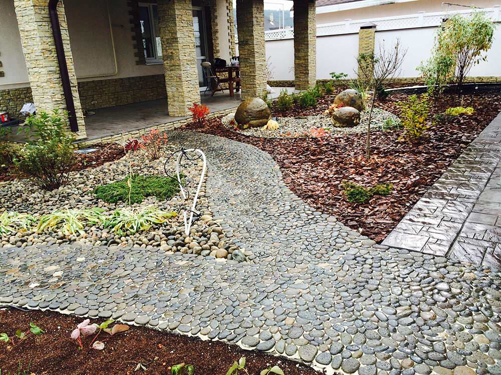 Мощение галькой