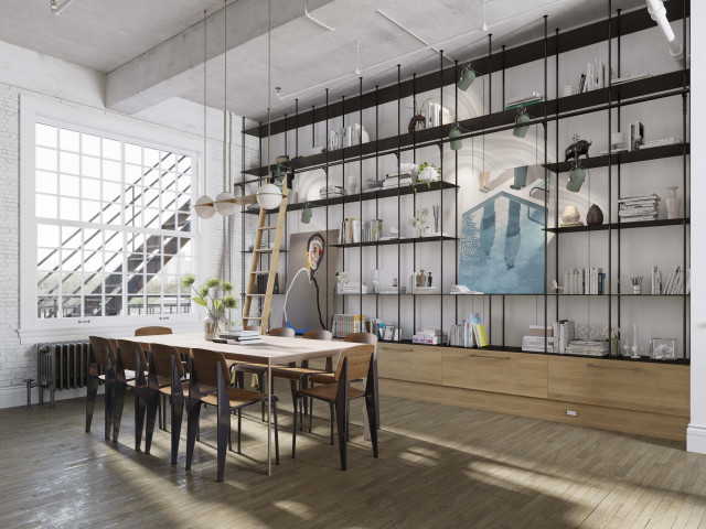 Dinning Room in Chelsea Apartment, New York NY skandinavisk-spisestue