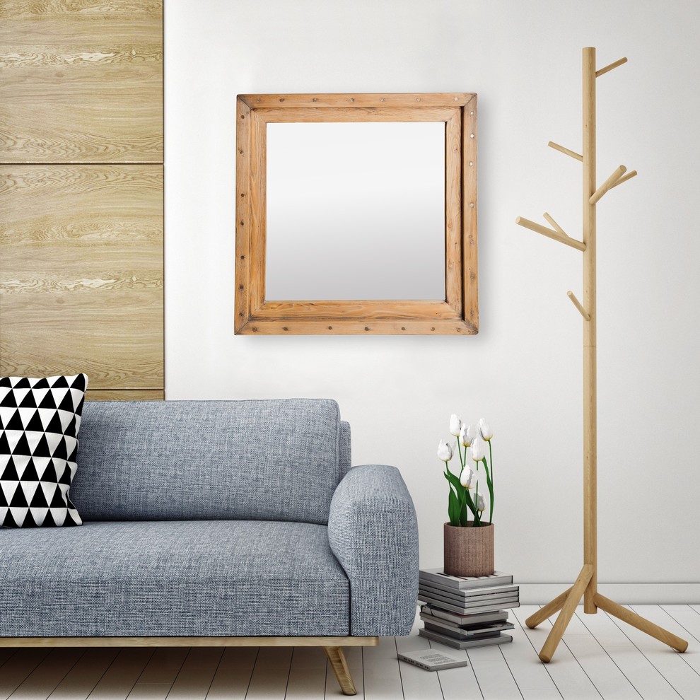 Зеркало "ЛОФТ" в интерьере гостинной