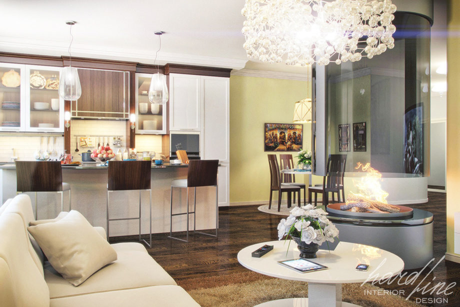 Визуализация кухни, гостиной. Июль 2012 год.