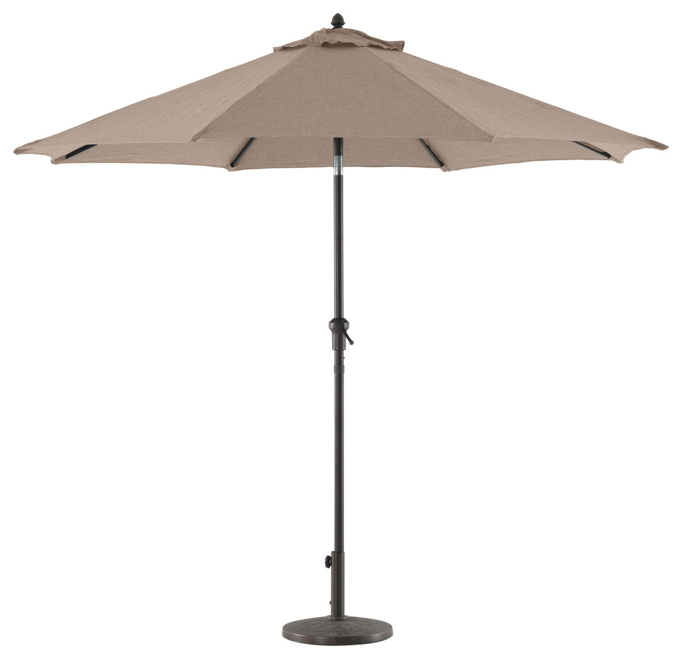 Royal Garden 9' Aluminum Crank and Tilt Market Umbrella Contemporary Outdoor Umbrellas by