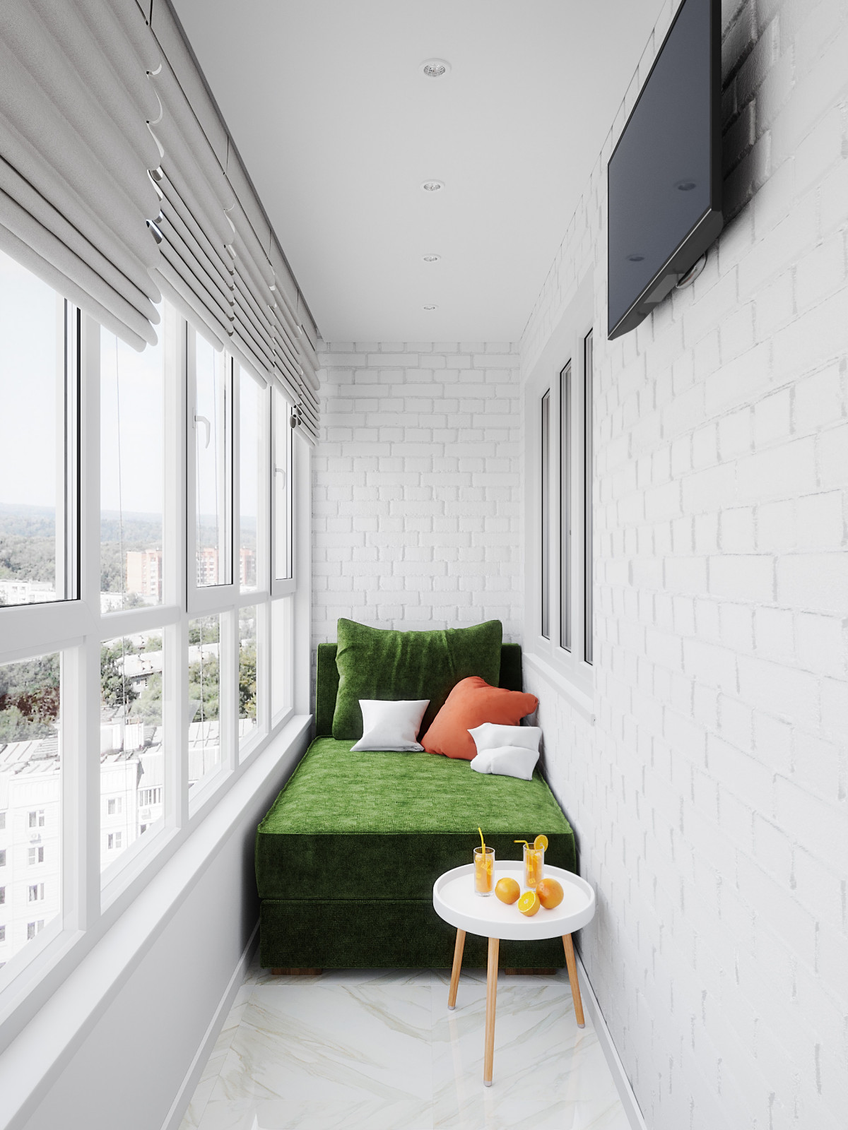 Гостиная кухня в сочных цветах