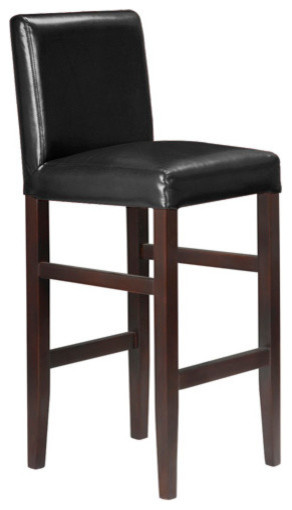 Set of 4 Kendall Contemporary Wood/Faux Leather Barstool - 29" Bar Height Stool